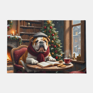 Bulldog Kerst Boekwinkel Kunst Deurmat