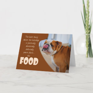 Bulldog Kerst- en Thanksgiving-vakantie Humor Kaar Feestdagen Kaart