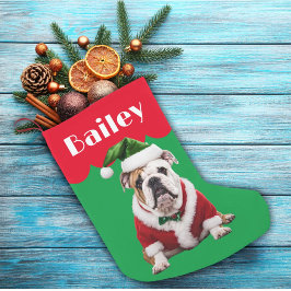 Bulldog Kerst huisdier honden Vakantie cadeau Kleine Kerstsok