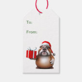 Bulldog Kerst Label Cadeaulabel (Voorkant)