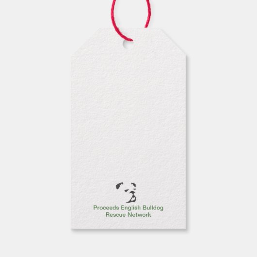 Bulldog Kerst Label Cadeaulabel (Achterkant)
