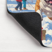 Bulldog Kerst Sneeuwscène Muismat (Hoek)