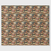 Bulldog Kerstbak: Festieve Kerstmis Cadeaupapier (Vlak)