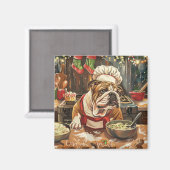 Bulldog Kerstbak: Festieve Kerstmis Magneet (Voorkant / Achterkant)