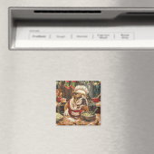 Bulldog Kerstbak: Festieve Kerstmis Magneet (Insitu (Vaatwasser))