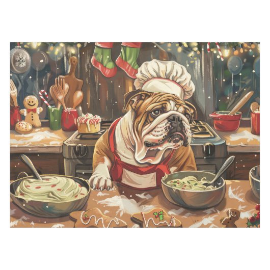 Bulldog Kerstbakboek: Feestelijke Kerst Tafelkleed (Voorkant (Horizontaal))