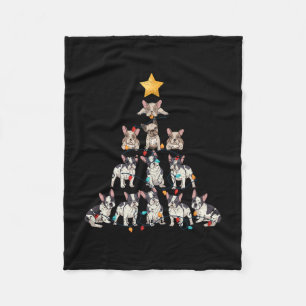 Bulldog Kerstboom Frenchie Hond Xmas PJS Pajam Fleece Deken