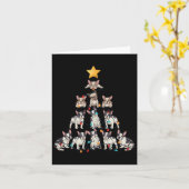 Bulldog Kerstboom Frenchie Hond Xmas PJS Pajam Kaart (Gele Bloem)