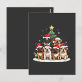 Bulldog Kerstboom Kerstman Hoed Puppy liefhebbers Briefkaart (Voorkant / Achterkant)