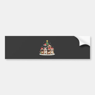 Bulldog Kerstboom Kerstman Hoed Puppy liefhebbers Bumpersticker