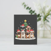 Bulldog Kerstboom Kerstman Hoed Puppy liefhebbers Kaart (Staand voorkant)