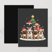 Bulldog Kerstboom Kerstman Hoed Puppy liefhebbers Kaart (Voorkant / Achterkant)