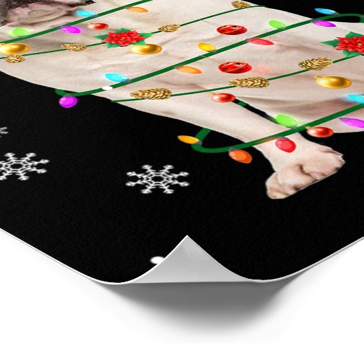 Bulldog Kerstboom Licht Pyjama Hond X-mas Match Poster (Hoek)