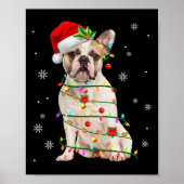 Bulldog Kerstboom Licht Pyjama Hond X-mas Match Poster (Voorkant)