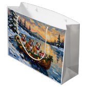Bulldog Kerstboot Vakantie Groot Cadeauzakje (Achterkant Gekanteld)