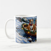 Bulldog Kerstboot Vakantie Koffiemok (Links)