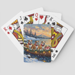 Bulldog Kerstboot Vakantie Pokerkaarten