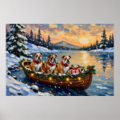 Bulldog Kerstboot Vakantie Poster (Voorkant)