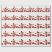 Bulldog kerstcadeau doos Ornamenten rode kerstmuts Cadeaupapier (Vlak)