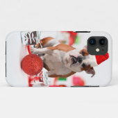 Bulldog kerstcadeau doos Ornamenten rode kerstmuts Case-Mate iPhone Case (Achterkant (horizontaal))