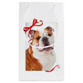 Bulldog kerstcadeautas klein cadeauzakje (Achterkant)