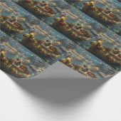 Bulldog Kerstfeest reis Cadeaupapier (Hoek)