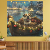 Bulldog Kerstfeest reis Canvas Afdruk (Insitu (Woonkamer))