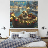 Bulldog Kerstfeest reis Canvas Afdruk (Insitu (Slaapkamer))