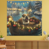 Bulldog Kerstfeest reis Canvas Afdruk (Insitu (Woonkamer))
