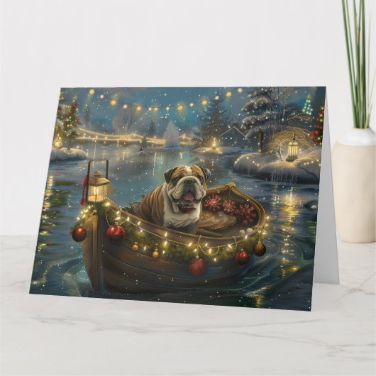Bulldog Kerstfeest reis Kaart (Voorkant)