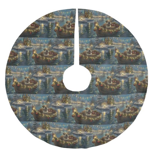 Bulldog Kerstfeest reis Kerstboom Rok (Voorkant)