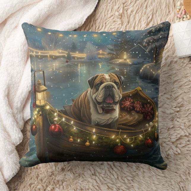 Bulldog Kerstfeest reis Kussen (Deken)