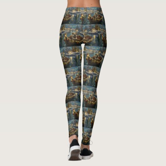 Bulldog Kerstfeest reis Leggings (Achterkant)