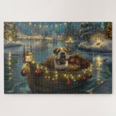 Bulldog Kerstfeest reis Legpuzzel (Horizontaal)