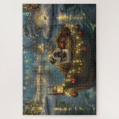 Bulldog Kerstfeest reis Legpuzzel (Verticaal)