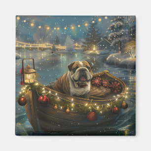 Bulldog Kerstfeest reis Magneet