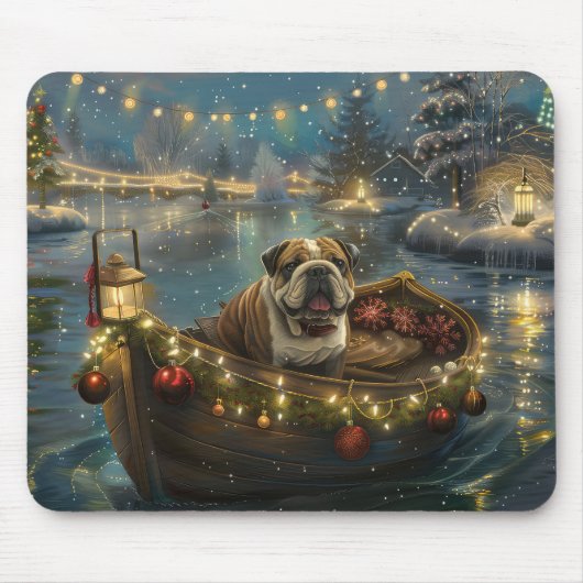 Bulldog Kerstfeest reis Muismat (Voorkant)