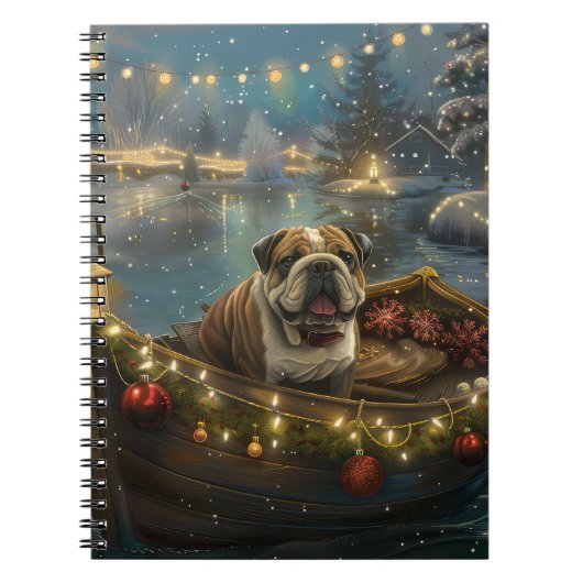 Bulldog Kerstfeest reis Notitieboek (Voorkant)