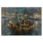 Bulldog Kerstfeest reis Snijplank (Voorkant)
