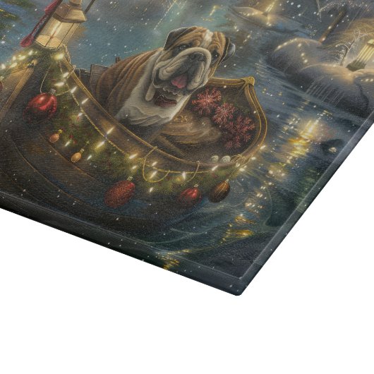 Bulldog Kerstfeest reis Snijplank (Hoek)