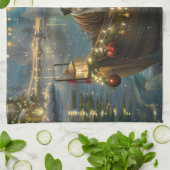 Bulldog Kerstfeest reis Theedoek (Gevouwen)