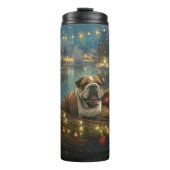 Bulldog Kerstfeest reis Thermosbeker (Voorkant)