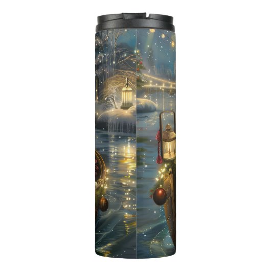 Bulldog Kerstfeest reis Thermosbeker (Achterkant)