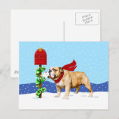 Bulldog kerstfeestay Mail Feestdagenkaart (Voorkant / Achterkant)