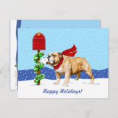 Bulldog kerstfeestay Mail Kaart (Voorkant / Achterkant)