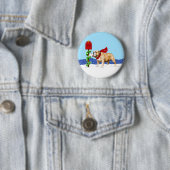 Bulldog kerstfeestay Mail Ronde Button 5,7 Cm (In situ)