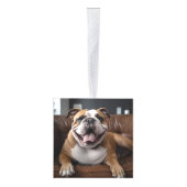 Bulldog Kersthond Twee Foto Vakantie Decoratie (Rechts)