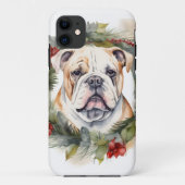 Bulldog Kerstkrans feestelijke pup Case-Mate iPhone Case (Achterkant)