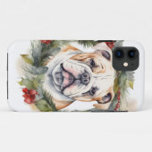 Bulldog Kerstkrans feestelijke pup Case-Mate iPhone Case (Achterkant (horizontaal))