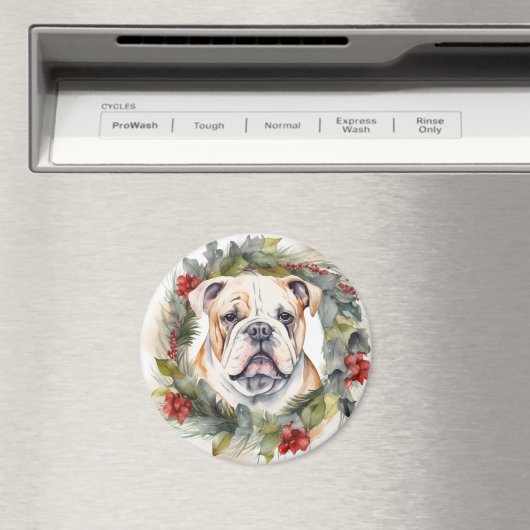 Bulldog Kerstkrans feestelijke pup Magneet (Insitu (Vaatwasser))
